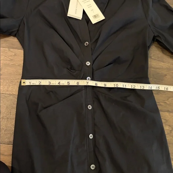 NWT Veronica Beard Cita Black Ruched Shirtdress Sz 4 - Picture 13 of 13